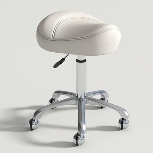 SFKLYU Sattelhocker Mit Rollen, Ergonomischer Sattelhocker, Sitz Aus PU-Kunstleder, Bürohocker Für Schönheitssalons, Nagelstudios, Zahnkliniken,Style 6