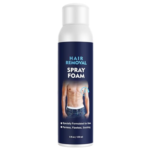Enthaarungsschaum-Spray für Männer & Frauen – Sanfte und gründliche Körperhaarentfernung – Haarentfernungscreme, ideal für Rücken, Brust, Beine, Arme & Achseln – Einfache Anwendung – 150 ml