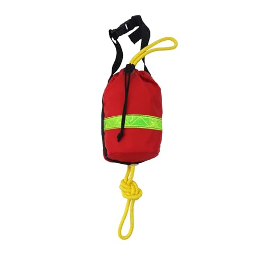 Perfeclan Wurfsack mit Seil, Seilwurfsack, 21 m tragbarer Rettungssack Rettungswurfleine mit Tasche für Wassersport, Schwimmen, Kanufahren, Bootfahren, Kajak, Segeln, Rot/Gelb mit Reflektorstreifen