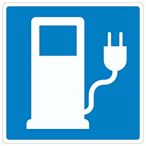 Stromtankstelle Aufkleber Quadrat Elektrofahrzeug 100x100mm