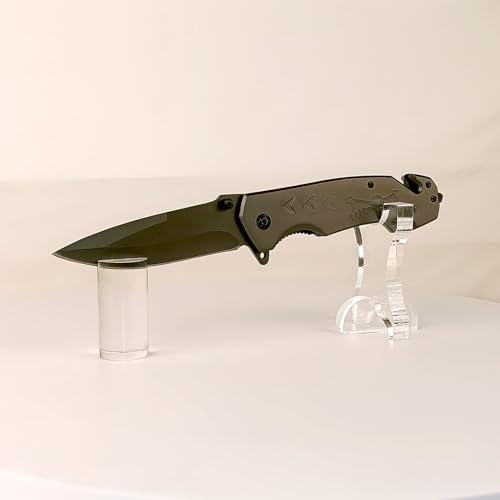 Messerständer Messer-Display-Ständer Acryl-Messer-Display-Ständer mit fester Klinge Messer für Einzelmesser-Hütten-Heimdekoration (Zylindrisch 1 Set)