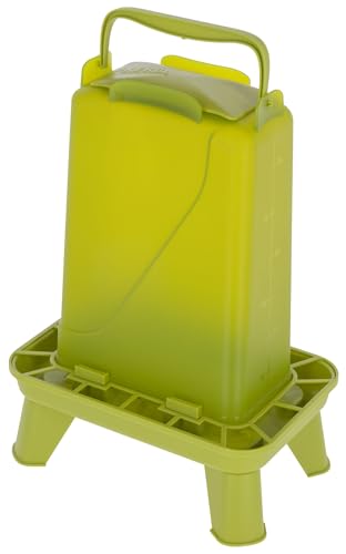 Kerbl Hobbyfarming Futterautomat mit Standfüßen, Automatische Futterzufuhr, Inkl. Standfüße, Abnehmbarer Deckel, Wetterbeständig, Leichte Reinigung, Transparenter Behälter, Für Geflügel, 3,5l, grün