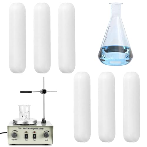 6 StüCk MagnetrüHrer,RüHrer Typ C Weiß RüHrfisch,BestäNdig Gegen Hohe Und Niedrige Temperaturen,KorrosionsbestäNdig MagnetrüHrstäBchen,FüR Eine Vielzahl Geeignet Magnetic Stirrer