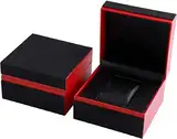 Uhrenbox, Luxus-Uhrenbox, Uhrenhalter, Uhren-Aufbewahrungsbox, Uhrentasche, Organizer, Uhren-Aufbewahrungsbox. Pu-Flip-Uhrenbox, Gummi-Embryo-rote und schwarze Verpackungsbox, Schmuck-Manschettenknopf