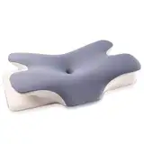 MULISOFT Memory Foam Kissen, bequemes Kopfkissen, stützendes Nackenkissen, ergonomisches Seitenschläferkissen (Blau)