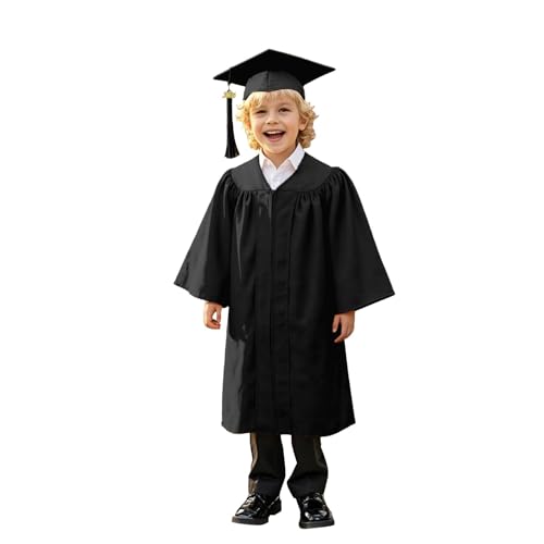 Abschlusskleid Hut Graduation Robe für Kinder Akademischer Abschluss Talar mit Doktorhut und Quaste 2025 Für Vorschule Abschlussfeier 11 Farbe