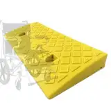 JINFEUGE Portable Wheelchair Ramp 2"-5" Rise Threshold Ramp, Rubber Driveway Curb Ramp, Non-Slip Durable/Yellow/50 * 27 * 7Cm