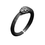 KONFEN Ring Verstellbar Silber Herren, Fidget Ring Schwarz Schlange Ringe Offen Verstellbare Men, Viking Zeigefinger Ringe Fußringe Zweifingerring Vintage Schmuck für Männer Herr Man Frauen Unisex