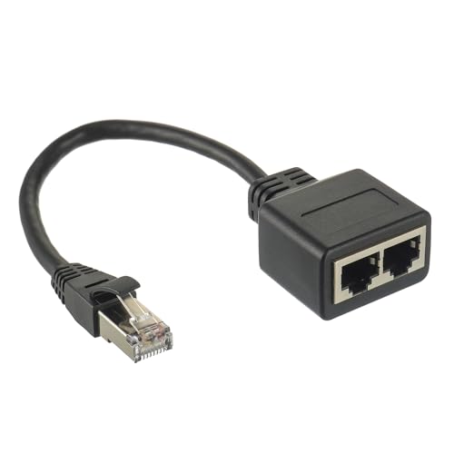 HUAREW RJ45 Splitter Adapter LAN Ethernet Extender 1 männlich zu 2 weiblich Cable für Ethernet Cat5 Cat5e Cat6 Cat7