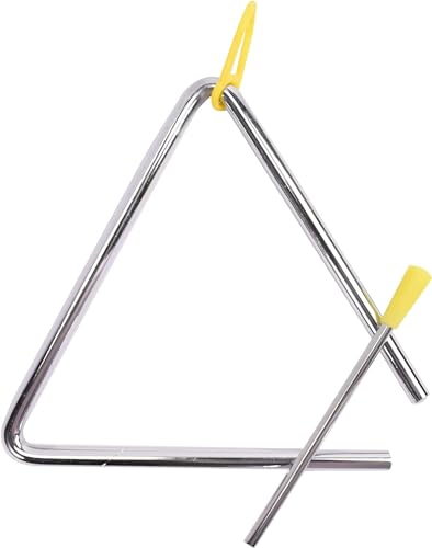 QHFlashbuy Triangel Musikinstrument,6 Zoll Triangle Percussion Instrument,Musikinstrumente für Kinder,Schlag-Dreiecke mit Schlägern für Musikalische Früherziehung