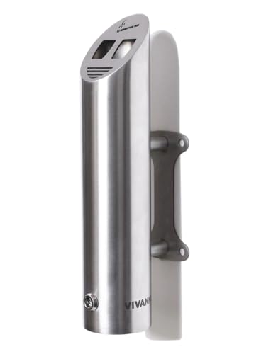 VIVANNO Wand-Ascher Wand-Aschenbecher Edelstahl gebürstet abschließbar CENIZA 8x35 cm - ca. 2 L
