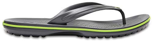 Crocs Unisex Crocband Flip Zehentrenner, Graphite/Volt Green, 43/44 EU