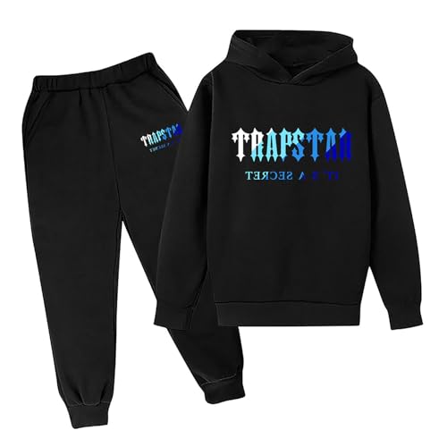 Trapstar Anzug Trapstar Jogginganzug Kinder Jungen 2-teiliges,Trapstar Anzug kinder/Jungen Trapstar Jogginganzug Hoodie Trainingsanzug Hoodie Sweatshirt Top und Hose Kleidungsset 2-15 Jahre 12 Jahre