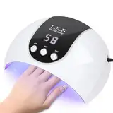 UV Lampe für Gelnägel, 54W UV Lampe Nägel mit 3 Timern und LCD Display Auto-Sensor USB-Ladung, Geeignet für Alle Gel, Tragbare für Heim und Nagelstudio