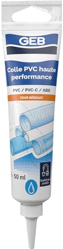 GEB Hochleistungskleber Tube 50 ml vielseitig einsetzbar zur Montage von PVC-Rohrleitungen - für Sanitär-Kaltwasserdruck und Abwassersystem