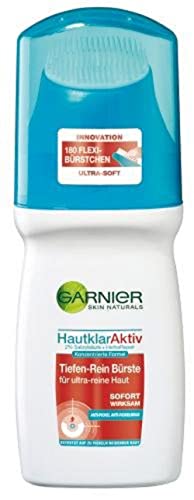 Garnier, Aktiv Tiefen-Rein Bürste, Gesichtsreinigungsbürste mit Salicylsäure, wirkt gegen Pickel, Hautklar, 1 x 150 ml