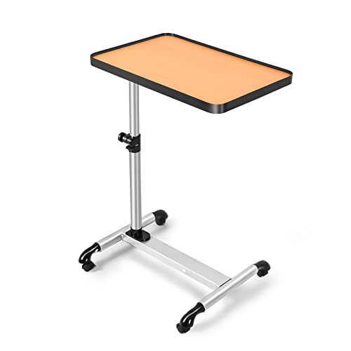 COSTWAY Pflegetisch mit Rollen, 52 x 34 x 55-85 cm, Höhe/Winkel verstellbar, Betttisch Notebooktisch, Rollentisch Beistelltisch mit Bremsen, Laptoptisch Couchtisch