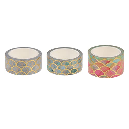 Alipis 3 Rollen Heißpräge-taschenband Selbstklebende Aufkleber Scrapbooking-bänder Briefklebeband Japanisches Washi-tape Briefmarkenaufkleber Kariertes Abdeckband Geschenk Bronze- Papier