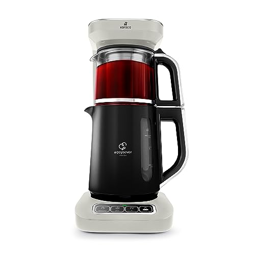 Karaca Çaysever Robotea Pro 4 in 1 Sprechender Automatischer Glas-Teekocher und Filter-Kaffeebrühmaschine 2500W Teekocher, Starlight, Tea maker, Türkische Tee Kanne, Turkish Traditional Tee