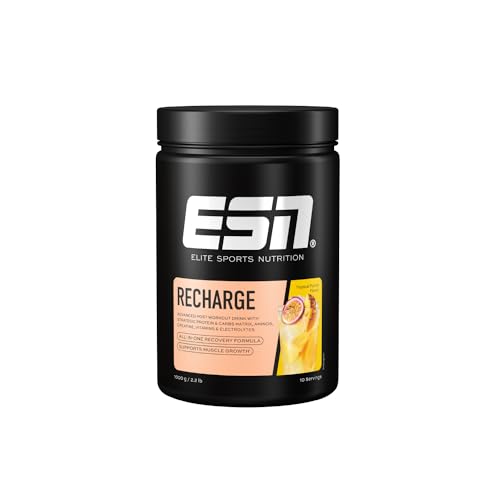 ESN Recharge, 1000 g, Tropical Punch, Post Workout Drink mit Protein, Kohlenhydrate, Aminosäuren, Kreatin, Vitamine und Elektrolyte