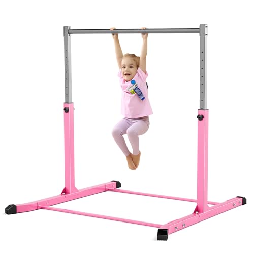 Mosebears Gymnastikstange, Heimgymnastikausrüstung für Kinder im Alter von 3–15 Jahren, stabile Stahlkonstruktion, rutschfest, einfach zu montieren, 90 bis 150 cm, höhenverstellbar