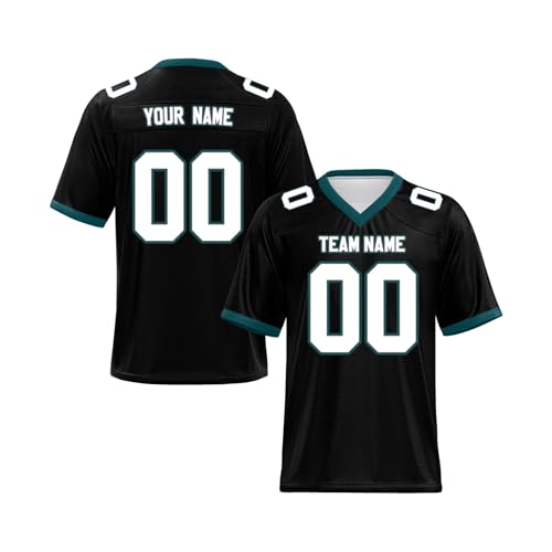 EZJOBLA Personalisierte Fußball-Trikots für Herren Personalisiertes Trikot Personalisierbar American Football Trikots hinzufügen Teamnamennummer Damen/Jugend A26