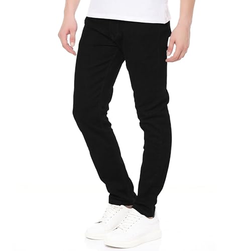 Smith & Solo Jeans Herren – Hosen Herren Stretch Slim Fit Jeanshose Jeans Slim Modern Männer Hose (Schwarz, 38W32L)