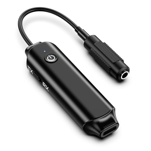 ORIA Bluetooth 5.0 AUX Adapter, 2 in 1 Bluetooth Audio Adapter mit Lärmminderung, Drahtloser Bluetooth Musik Receiver, Bluetooth Empfänger für Autos, Lautsprecher, Stereoanlage, Kopfhörer