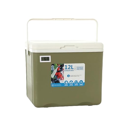 Camping Kühlbox - Tragbare Kühlbox - 12 Liter Kühlbox für Essen - Warm- und Kaltbox fürs Auto - Freistehende Reisebox mit Griff für Saft, Getränke, Muttermilch, Obst