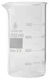 Borostar Becherglas (Boro 3.3), hohe Form mit Graduierung und Ausguss, 1000 ml