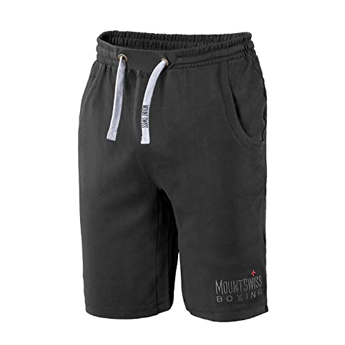 Mount Swiss Herren Shorts 8XL Anthrazit 100% Baumwolle große Größen Kurze Freizeithose Sporthose elastischer Bund Taschen atmungsaktiv bequem Sommerhose Übergröße