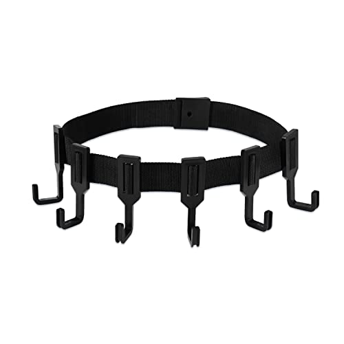 TOYMIS Treestand Strap Hanger, Schwarz Treestand Ratschengurte mit Haken Jagdzubehör zum Aufhängen von Jagdausrüstung (1 Gurt mit 6 Haken)