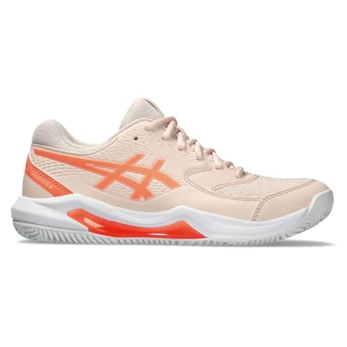 ASICS Damen Gel-Dedicate 8 Clay Sneaker, Pearl Pink Sun Coral, 41.5 EU