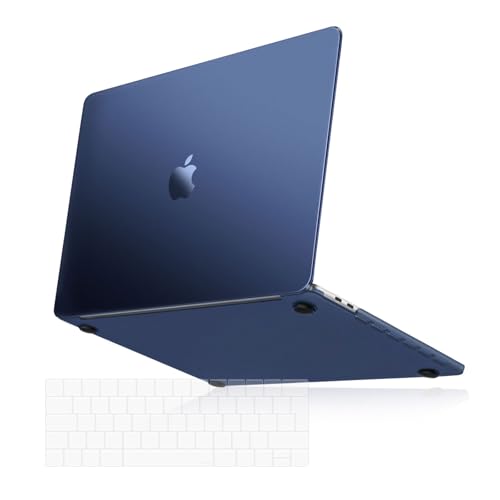 MOSISO Hülle Kompatibel mit MacBook Pro 13 2024 2023-2016 A2338 M2 M1 A2251 A2289 A2159 A1989 A1708 A1706, Ultra-Thin Natürlich Farbe Schutzhülle Plastik Hartschale & Tastaturschutz, Mitternachtsblau