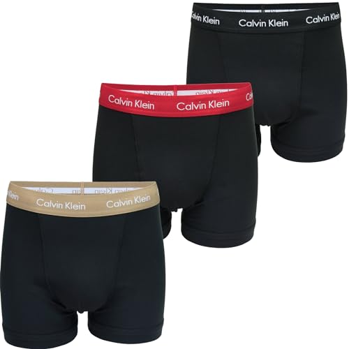 Calvin Klein Herren Trunk 3pk 0000u2662g, B- Rumba, Caribou, Black Wbs, L