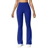 AACH Damen Yogahose Sport Leggins Fitnesshose Blickdicht Sporthose Streetwear Yoga-Hose V-Taille Schlaghose Bootcut für Fitness Outdoorhose mit Gummizug lagerverkauf Restposten