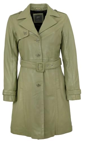 Gipsy by Mauritius - Damen Trenchcoat Ledermantel Lammnappa Olive Größe 3XL