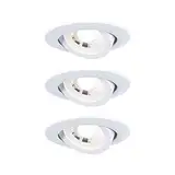 Paulmann 92985 LED Einbauleuchte Set schwenkbar Warmweiß 3-Step Dim rund incl. 3x6 Watt dimmbar Einbaustrahler Weiß matt Kunststoff Spot 3000 K