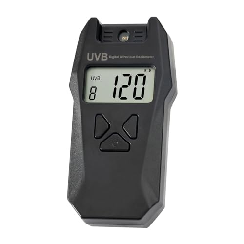 Reptilien UVB Tester, Digitale UV Index Meter, UVB Index Messgerät mit reversibler Sonde und Datenprotokollierungsfunktion fur ultraviolettes Licht mit einer Wellenlänge von 240 nm bis 370 nm