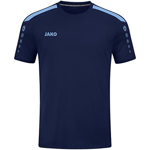 JAKO Kinder Trikot Power (Kurzarm), Marine/SkyBlue, 128