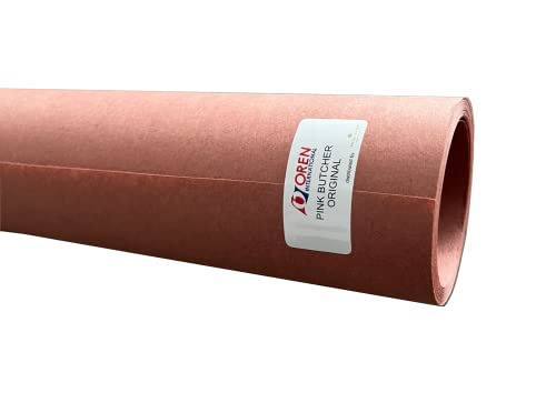 Oren Pink Butcher Paper BBQ Kraftpapier - 20m x 61cm - Das ORIGINAL Butcher Papier aus USA für perfekte Grillergebnisse - Saftiges Fleisch & Knusprige Kruste - Metzger Papier BBQ Zubehör