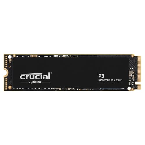 Crucial P3 500GB M.2 PCIe Gen3 NVMe Interne SSD, Bis zu 3500MB/s - CT500P3SSD8, Festkörper-Laufwerk