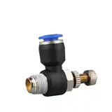 LTRAJUYNH 4 6 8 10 12mm Tube OD to 1/8" 1/4" 3/8" 1/2" Male Thread Push to Air Flow Control Valve Elbow Pneumatic Pipe Fitting(12mm,1/2")