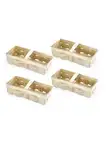Spankörbe - 4er-Set (kleine Spankörbe = 28cm x 11cm x 7.5cm) geflochten, vielseitig einsetzbar, mit Griffen, ideal für Ernte und Gartenarbeit