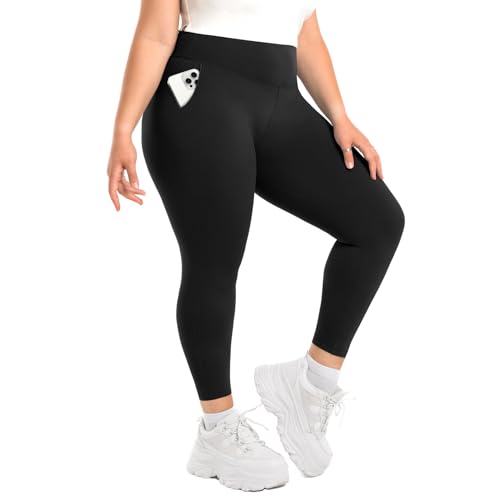 SINOPHANT Leggings Damen High Waist, Blickdicht Schwarze Leggings Große Größen mit Taschen Damen XXL