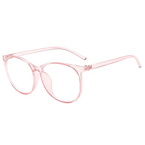 Schutzbrille Kinder Blaulichtfilter Brille Ohne Sehstärke Gaming-Brille Computer-Ermüdungs-Blaulichtfilter-Brille Falsche Brille Brille Oval (Pink, One Size)