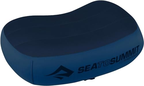 Sea to Summit - Aeros Ultralight Deluxe Reisekissen R - Leicht zum Aufblasen - rutschfest - Ultra-SIL Reißverschluss-Tasche - Camping & Fahrradtouren - 34 x 24 x 11cm - Navy Blue - 79g