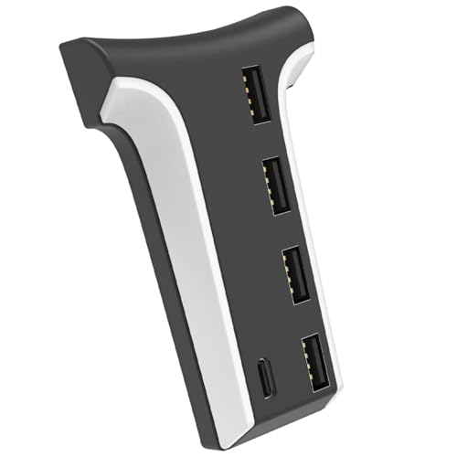 5 Port USB Hub für PS5 - für PS5 Zubehör USB Hub 3.0 High Speed Expansion Splitter Adapter - 5 in 1 USB Hub für PS5 Konsole mit 4 USB + 1 Typ C Port