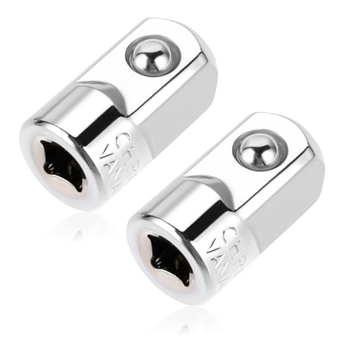 2 Stück Stecknussadapter Stecknuss Adapter Buchsenadapter Reduzierstück Stecknuss Adapter 1/4-Zoll-Buchse auf 1/2-Zoll-Stecker