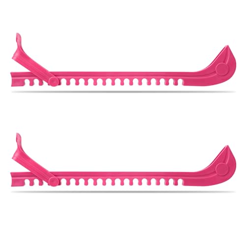 NQEUEPN Verstellbarer Schlittschuhschutz, Rutschfester Eislaufkufenschutz mit Einstellschnalle Hockey-Schlittschuhe Kufenschoner Eiskunstlauf-Zubehör für Männer Frauen (Rosa)